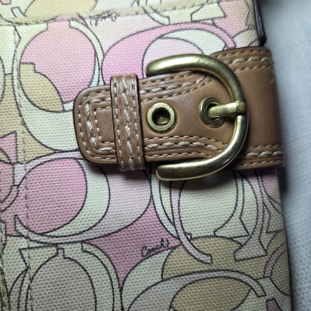 Coach Soho #41309 Canvas Swing Logo Optic Print Crossbody Messenger Bag - Picture 9 of 11